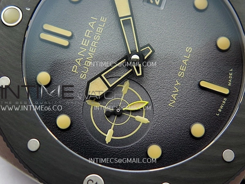 PAM1669 Carbotech 47mm VSF 1:1 Best Edition Ombre Black Dial Blue Markers On Camouflage Strap P.900 Clone